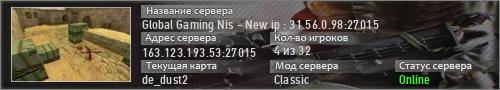 Global Gaming Nis - New ip : 31.56.0.98:27015